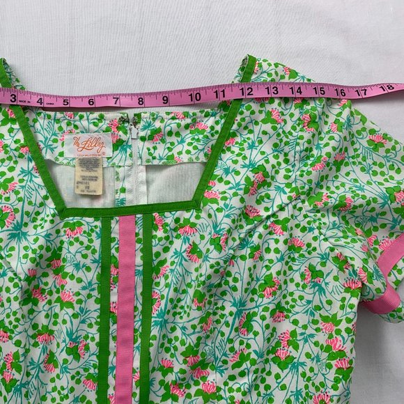 Vintage "The Lilly" Lilly Pulitzer 1960's Pink & Green Floral Dress Size Medium - Picture 8 of 16